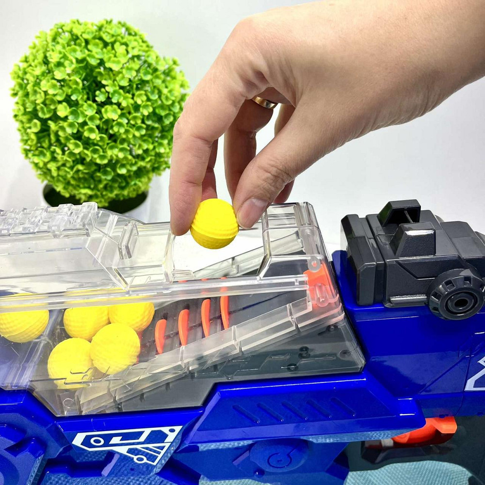 Автомат іграшковий на батарейці Ігровий Бластер стріляє м'якими кульками 56см Синій (ZC7109) Чернигов - изображение 6