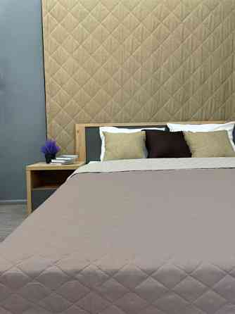 Покривало двостороннє Decorator Microfiber ромб 160х215 см сіро-коричневий з бежевим (85-010) Київ