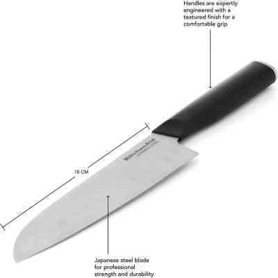 Кухонный нож KitchenAid Coreline Сантоку з захисним чохлом для леза, 18 см (KOG7IKSSOHOBA) Винница