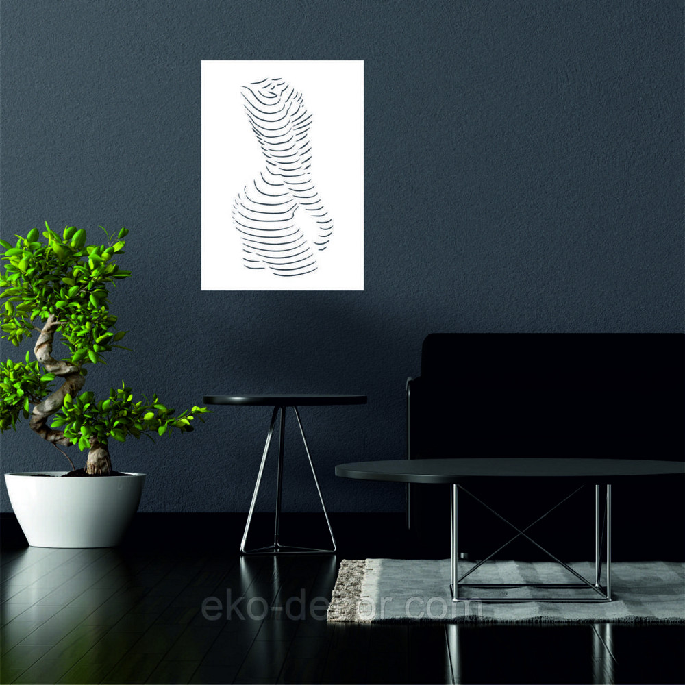 Декоративное настенное Панно «Силуэт женщины», Декор на стену 70*49 см, Белый Киев - изображение 4