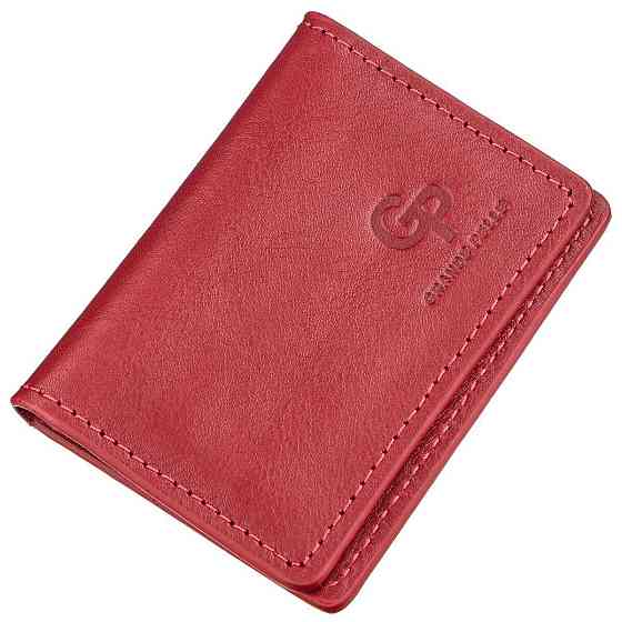 Обкладинка для водійських прав шкіряна Червона (GRANDE PELLE) Київ