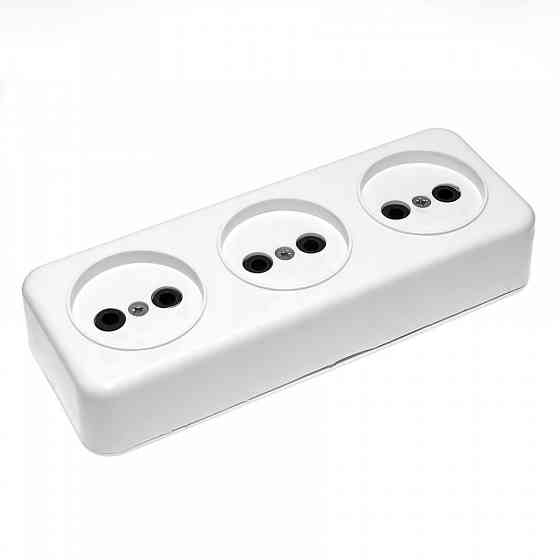 Колодка под удлинитель ЕМР на 3 гнезда, 10А-220V Днепр