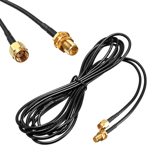 Кабель RP-SMA удлинитель 3м для Wi-Fi, коаксиальный 50 Ом, SMA мама-папа, антенна модема и роутера Киев - изображение 1