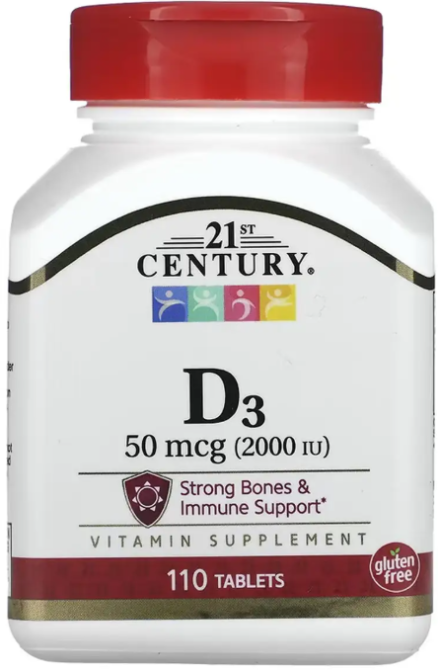 Витамин Д3 21st Century D3 50 mcg (2000 IU) 110 таб Киев - изображение 1