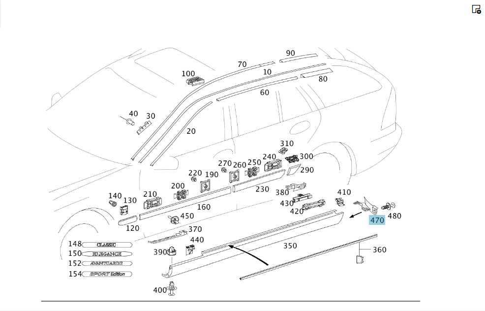 Mercedes-Benz  A2036980754 Захист порога задній лівий C-class W203 C-class S203 CL203 Sportcoupe CLC C203 Одеса - фото 2