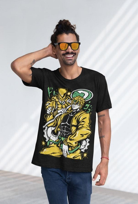 Футболка для мальчика аниме Джоджо Бизарре Адвентуре Дио оверсайз (рост от 165 до 180 ) Черний AnimeJ0897m Днепр - изображение 3