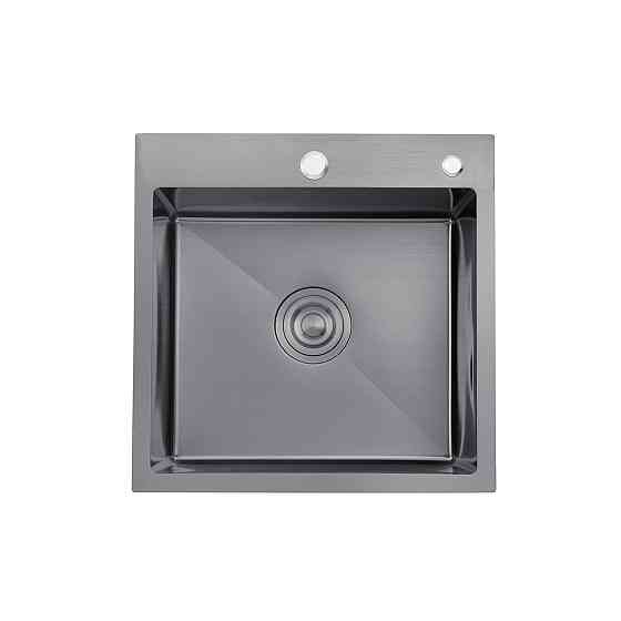 Кухонная мойка с нержавеющей стали Kroner KRP Schwarze - 50х50 HM PVD (3/1 мм) черная Киев