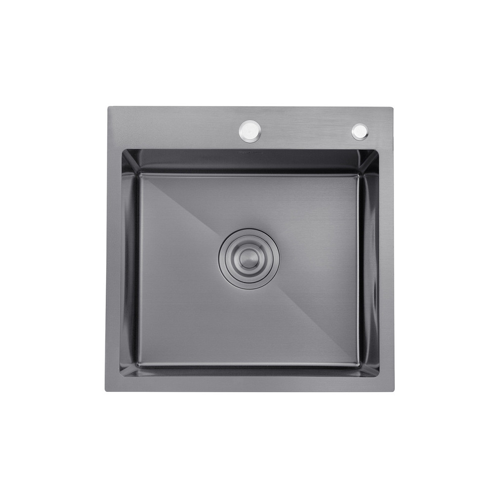 Кухонна мийка з нержавіючої сталі Kroner KRP Schwarze - 50х50 HM PVD (3/1 мм) чорна Київ - фото 1