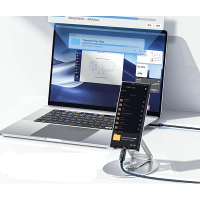 Дата кабель USB 2.0 AM to USB-C 2.0m 7A LED black Essager (EXCT-XYA01-P) Винница - изображение 4