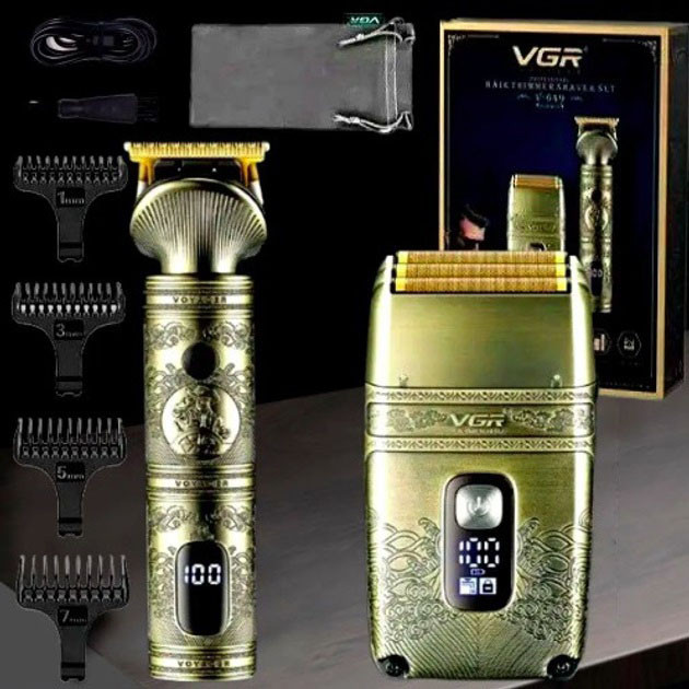 Машинка для стрижки волосся без шуму VGR V-649, Чоловічий набір для стрижки волосся бездротовий GX-43 Одеса - фото 6
