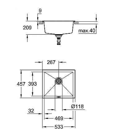Композитна мийка для кухні Grohe K700U (31654AP0) ( 21457 ) Харьков