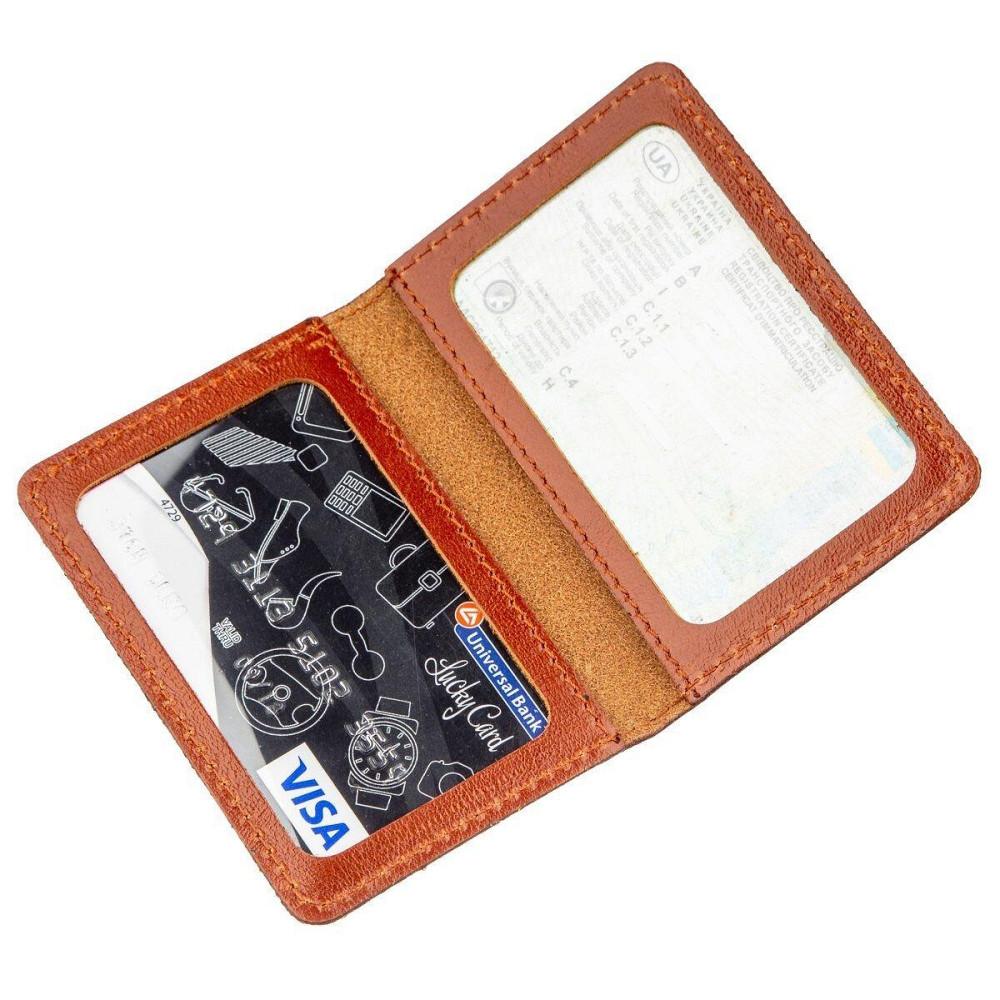 Обкладинка для пластикових документів водія або ID-карти SHVIGEL 13963 Коричнева Київ - фото 1