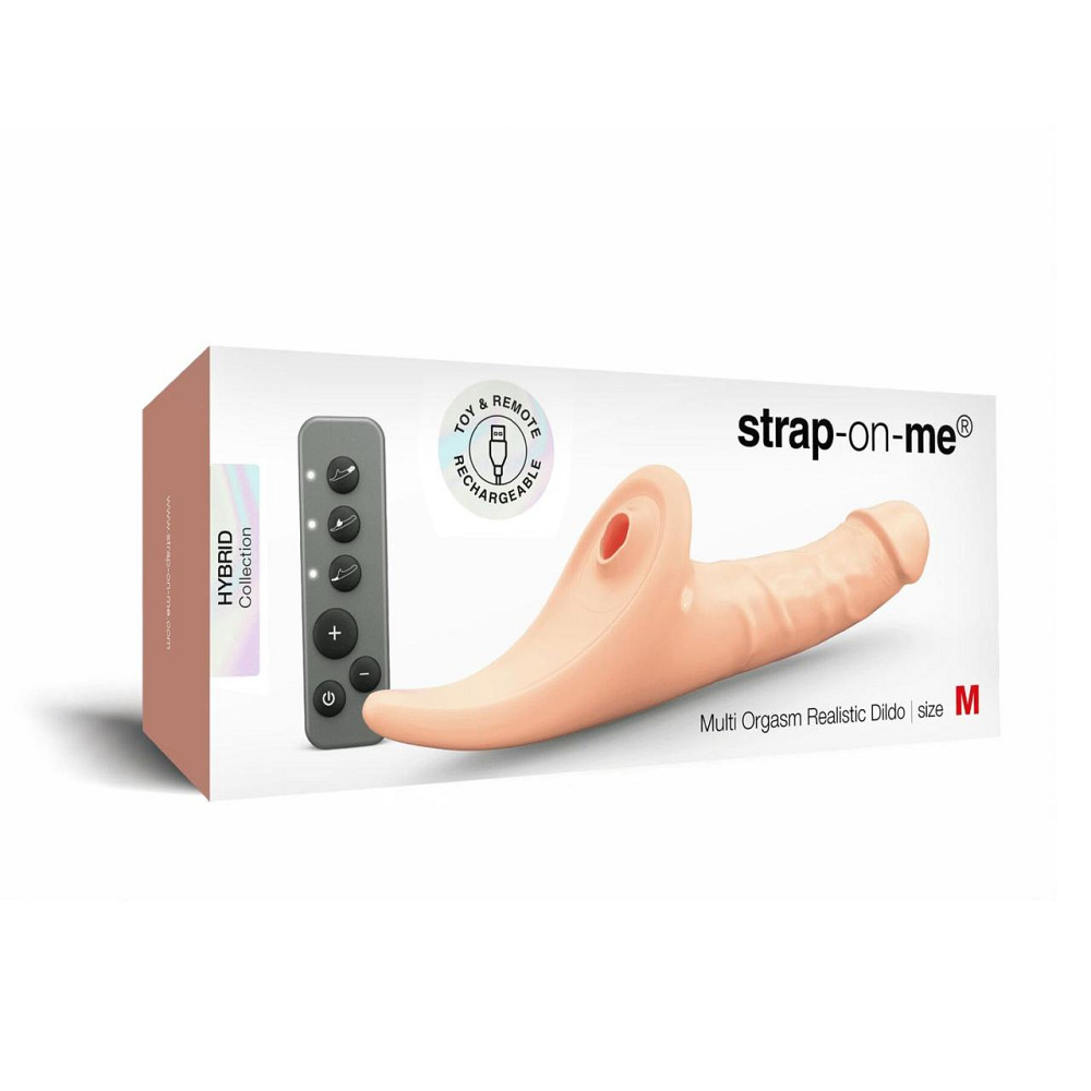 Вибронасадка для страпона с вакуумной стимуляцией Strap-On-Me Multi Orgasm Realistic Dildo M Vanilla Sex Aura Киев - изображение 7