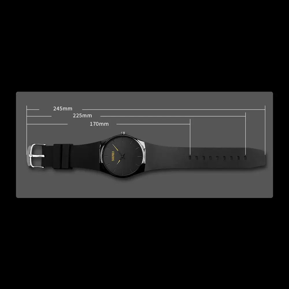 Наручные классические часы Skmei 1601S Черный с черным Винница - изображение 8