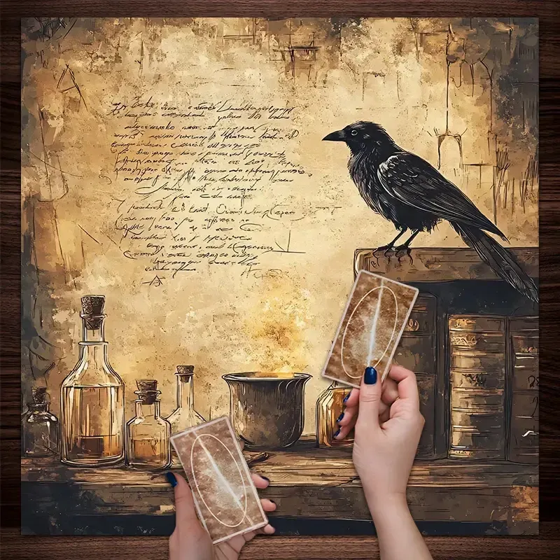 Скатертина для Таро та ритуалів 49×49 см – готичний декор, атрибутика для магії, кристалів і фотосесій Київ - фото 1