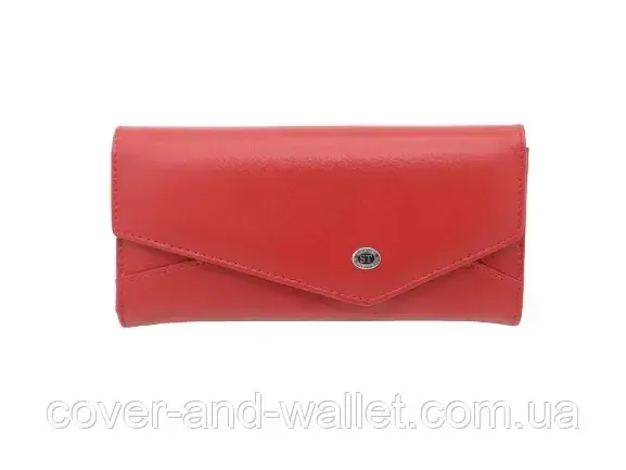 Червоний жіночий гаманець конверт із натуральної шкіри на багато карток ST 212 Київ - фото 6