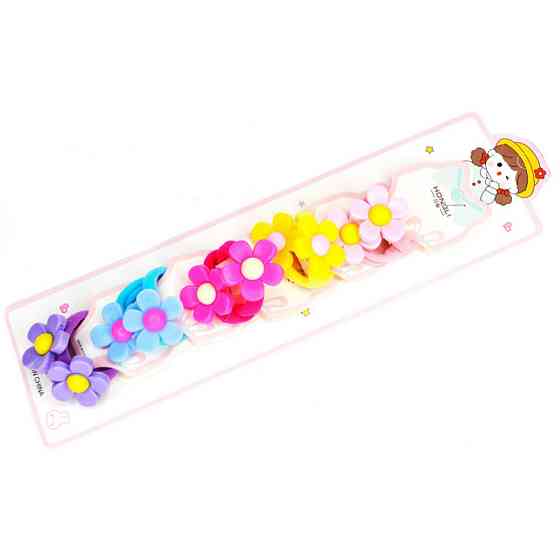 Резинка для волосся дитяча "Квіточки" 0108-411, 10 штук Вінниця