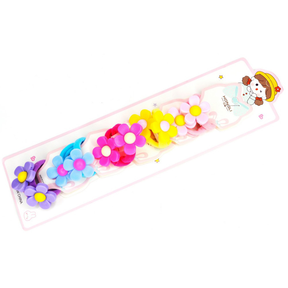 Резинка для волосся дитяча "Квіточки" 0108-411, 10 штук Вінниця - фото 1