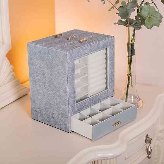 Шкатулка для прикрас з еко-шкіри, 3 яруси Київ