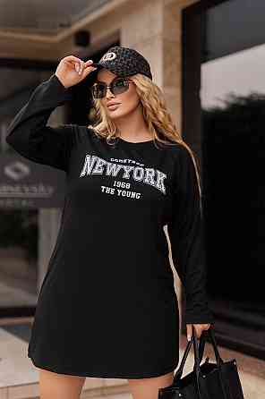 Спортивна трикотажна сукня з написом "Freedom" | Норма і батал Чорний, 46-48 Київ