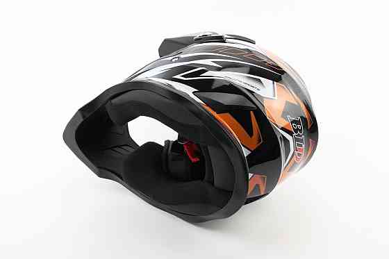 Шолом кросовий/ендуро/АТV BLD-819-7 М (57-58см), ЧОРНО-ПОМАРАНЧЕВИЙ Киев
