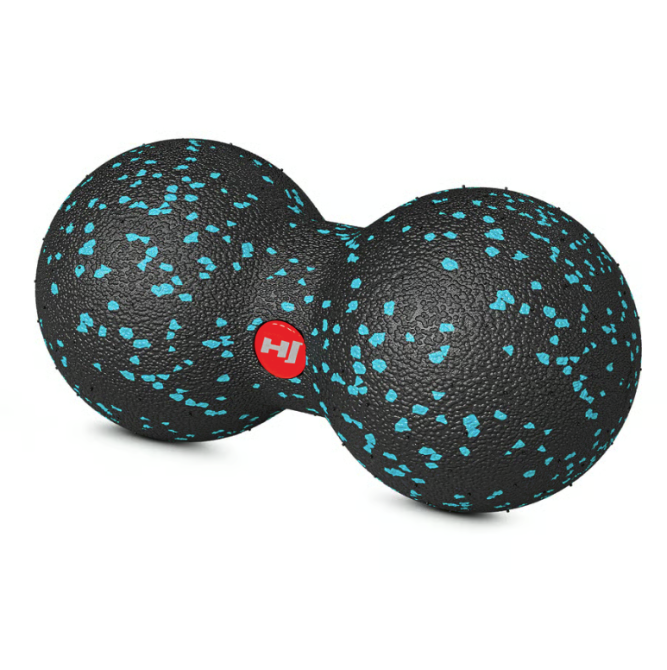 Масажний м'яч подвійний EPP 80 мм Hop-Sport HS-D008MB чорно-блакитний Київ - фото 2