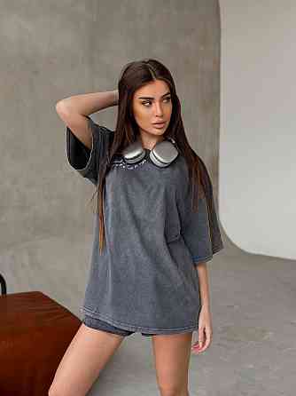 Женская базовая оверсайз футболка в технике тай-дай трикотаж - 100% хлопок Одесса