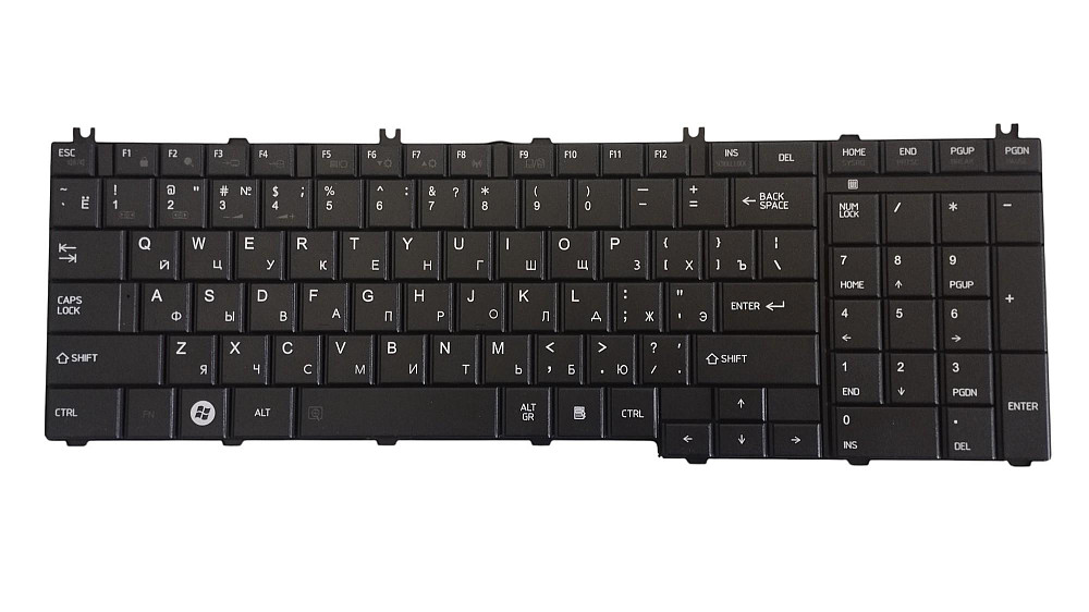 Клавиатура для ноутбука Toshiba Satellite (C650, C655, C660, C670, L650, L655, L660, L665, L670, L675) Black, RU/EN Вінниця - фото 1