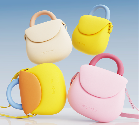 Сумочка силиконовая клатч женский на ремешке с ручками водонепроницаемая сумка Fungoofun на молнии, розовая Каменец-Подольский