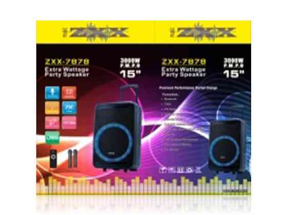 Акустична переносна колонка ZXX-7878/ 8161 60 Вт 15" 0х0х0см USB/SD/FM/BT/TWS/2MIC (1 шт./яск) Київ