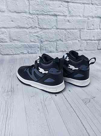 Детские демисезонные кроссовки хайтопы черные милитари для мальчиков ТМ 