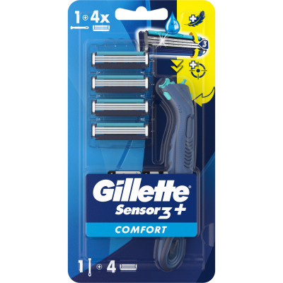 Бритва Gillette Sensor 3+ с 4 сменными картриджами (8700216639484) Винница - изображение 1