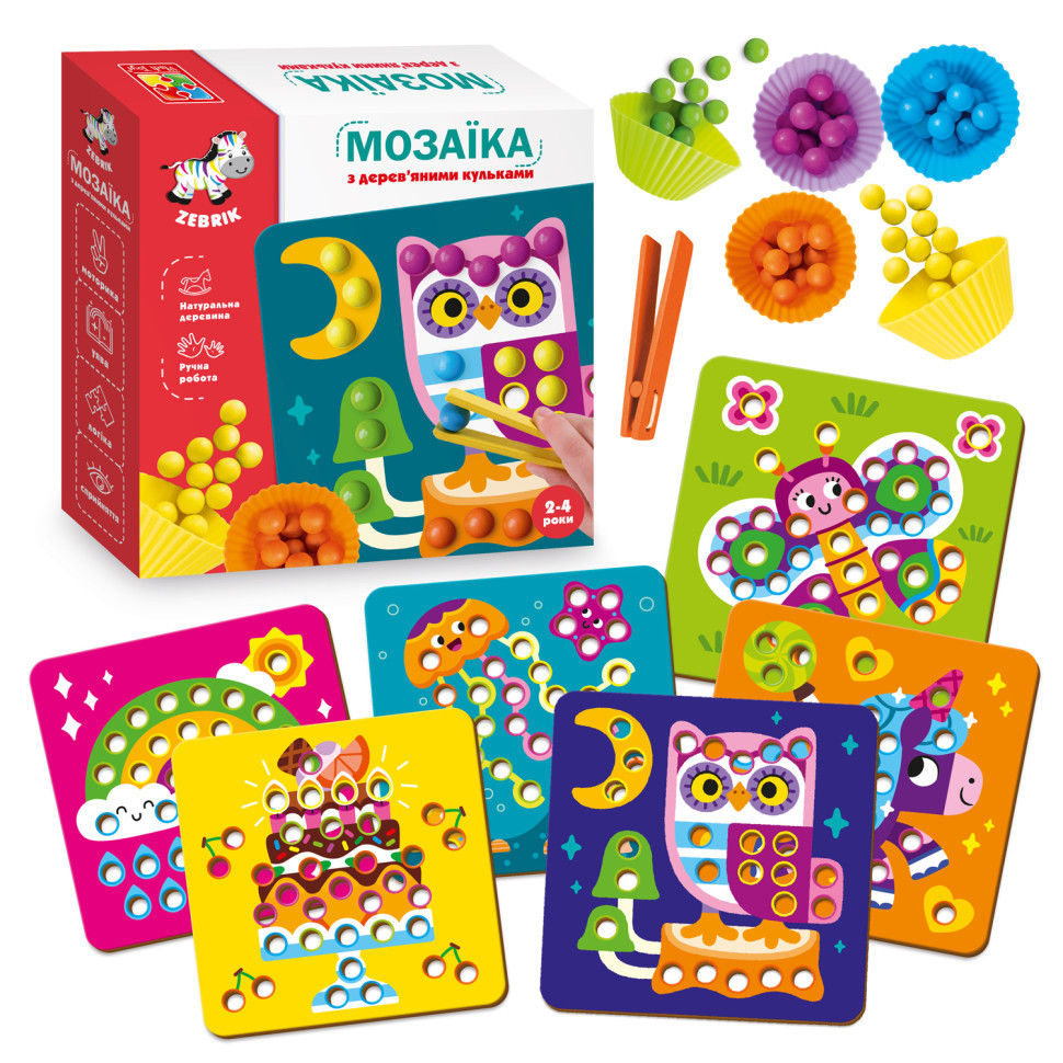 Мозаика с деревянными шариками 