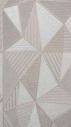 Шпалери вінілові на флізеліні AdaWall Omega1.06х10 геометрія 3д бежеві срібло 23204-2 Київ