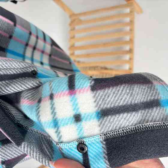 Тепла жіноча флісова сорочка-пальто в рожеву клітинку клітинку з капюшоном Кам'янець-Подільський