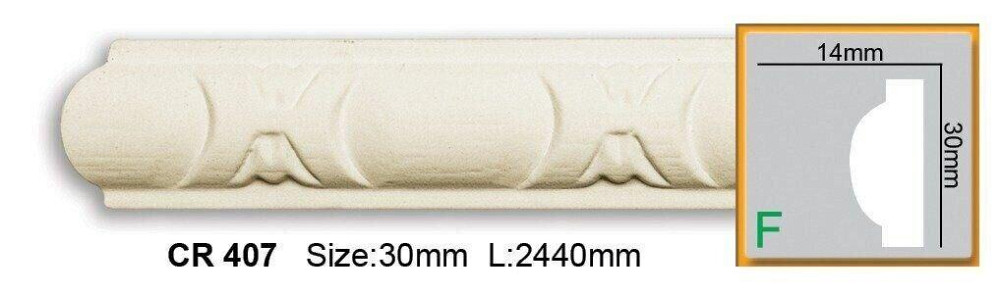 Молдинг полиуретановый с орнаментом Gaudi Decor CR 407 Flexi Днепр - изображение 1