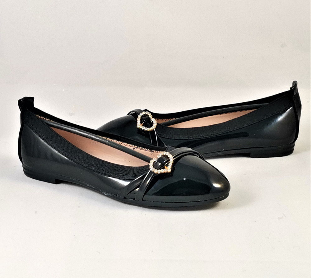 Женские Балетки Чёрные Мокасины Туфли Лаковые (размеры: 36,37,38,39,40) - 9-1 Днепр - изображение 2