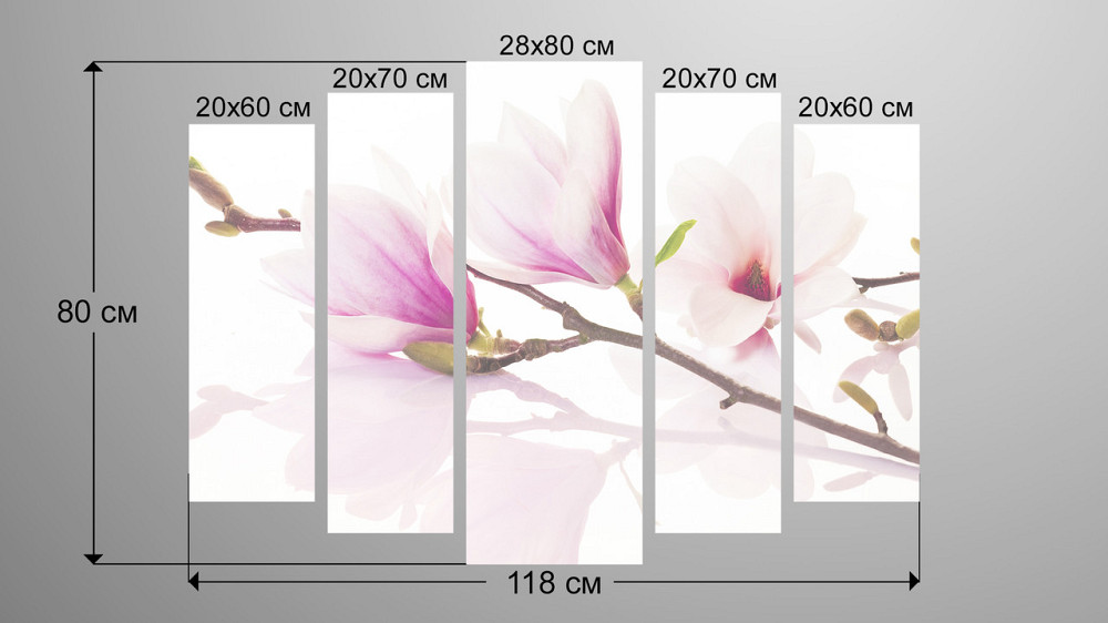 Модульна картина Квіти Магнолія Art-20_5 Київ - фото 3