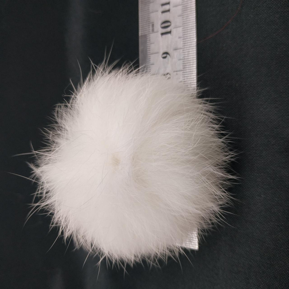 Помпон на шапку з натурального хутра кролика Червоний 7-8см Харків - фото 4