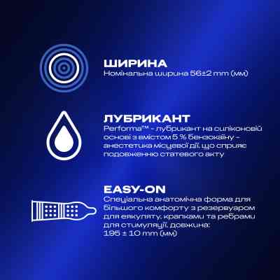 Презервативы Durex Dual Extase рельефные с анестетиком 3 шт. (5052197053401) Винница