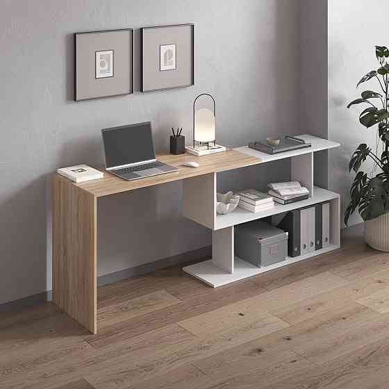 Cтол компьютерный VAYS поворотный письменный cтол трансформер M-41 Дуб Сонома-Белый Львов