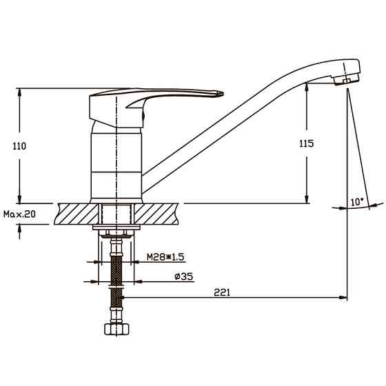 Смеситель для кухни Haiba Germes 555 (HB0142) Киев