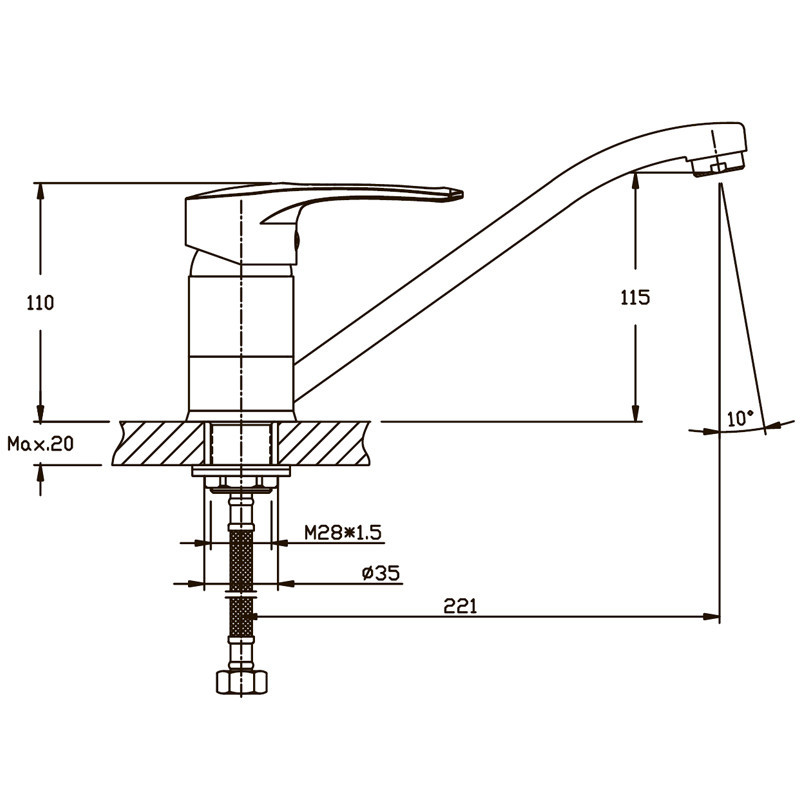 Смеситель для кухни Haiba Germes 555 (HB0142) Киев - изображение 2