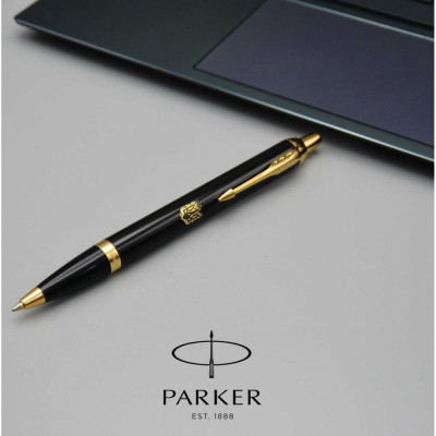 Ручка шариковая Parker IM 17 UKRAINE Black GT BP Огненный Трезубец (22032_T031y) Винница - изображение 4