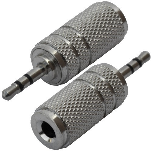 Переходник штекер 2,5 стерео - гнездо 3,5 стерео, корпус металл Полтава - изображение 1