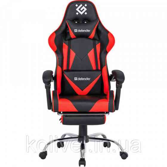 Крісло ігрове Defender Pilot, 60мм поліуретан, Black/Red (64354) Киев