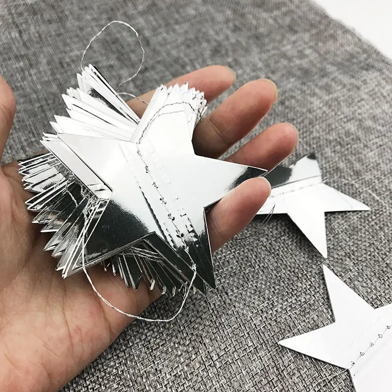 Гірлянда з зірочками на нитці 4 м на 7 см сріблястий Київ - фото 3