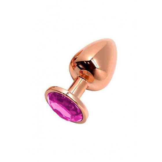 Металлическая анальная пробка Wooomy Tralalo Rose Gold Metal Plug Magenta S диаметр 2,8см, длина 7см Sex Aura Киев