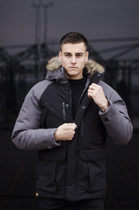 Парка мужская зимняя средняя на коттоне с капюшоном Pobedov seniora udacha Киев - изображение 3