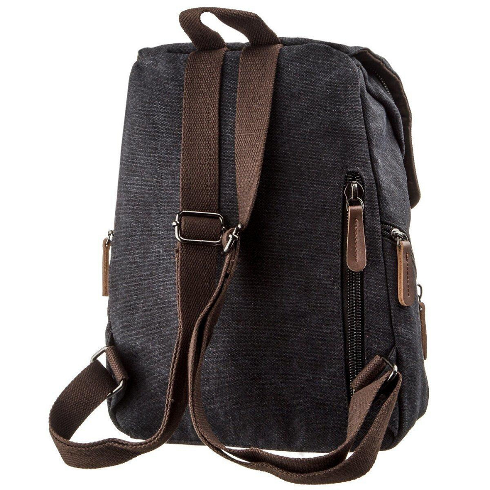 Компактний жіночий текстильний рюкзак Vintage 20194 Чорний Київ - фото 9